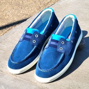 Sperry Outer Banks 2-Eye Suede Boat Shoe, men's size 11, blue
